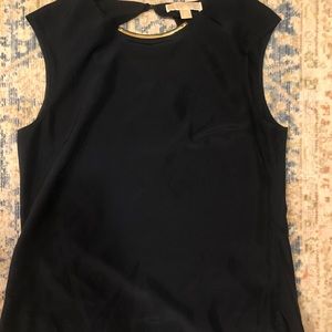 Michael Kors black tank top top with gold accent.